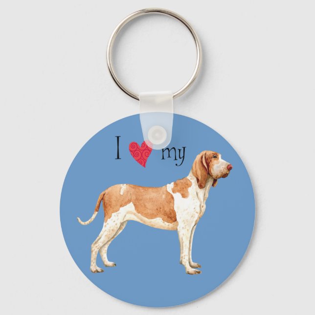 I Love my Bracco Italiano Key Ring (Front)