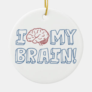 I Love My Brain Ceramic Tree Decoration