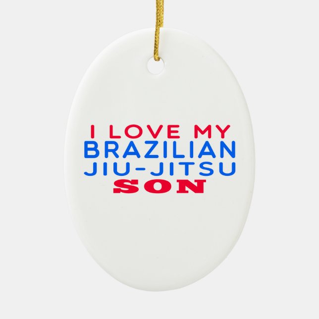 I Love My Brazilian Jiu-Jitsu Son Ceramic Tree Decoration (Front)