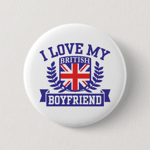 I Love My British Boyfriend 6 Cm Round Badge