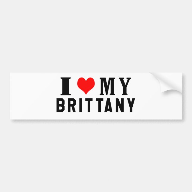 I Love My Brittany Bumper Sticker (Front)