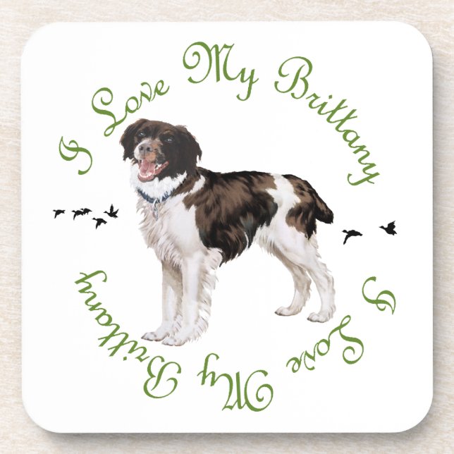 I Love My Brittany Coaster (Front)