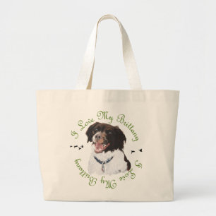 I Love My Brittany Large Tote Bag