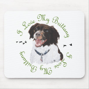 I Love My Brittany Mouse Mat