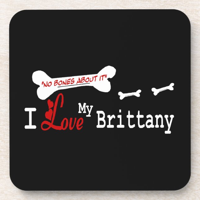 I Love My Brittany Spaniel Coaster (Front)