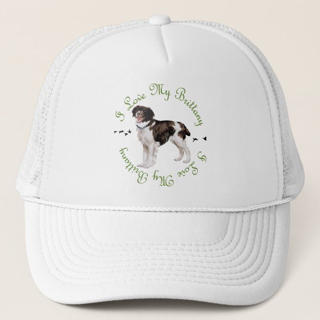 I Love My Brittany Trucker Hat (Front)