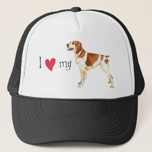 I Love my Brittany Trucker Hat (Front)