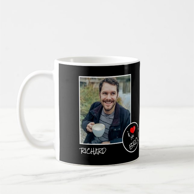 I Love My Bro, Custom Photo – Personalised Coffee Mug (Left)