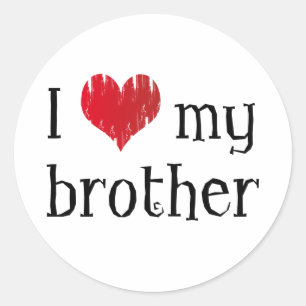 I love my brother classic round sticker