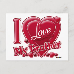 I Love My Brother red - heart Postcard