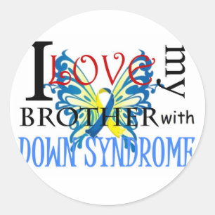 I Love My Brother with Down Syndrome Classic Round Sticker