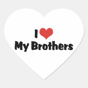 I Love My Brothers Heart Sticker