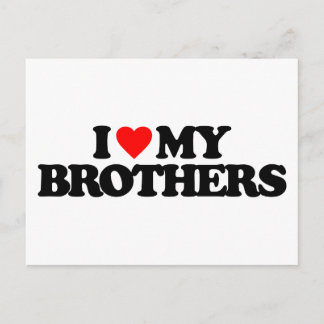 I LOVE MY BROTHERS POSTCARD