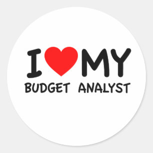 I love my budget analyst classic round sticker
