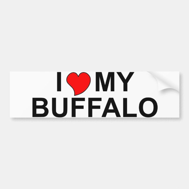 I Love My Buffalo Bumper Sticker (Front)