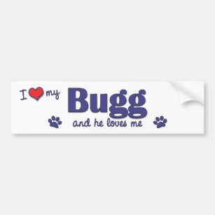 I Love My Bugg (Male Dog) Bumper Sticker