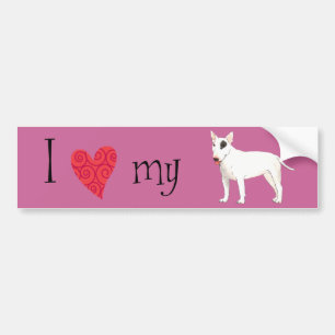 I Love my Bull Terrier Bumper Sticker