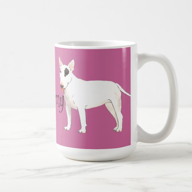 I Love my Bull Terrier Coffee Mug (Right)