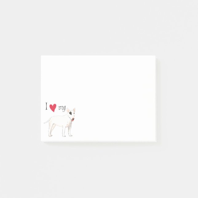 I Love my Bull Terrier Post-it Notes (Front)