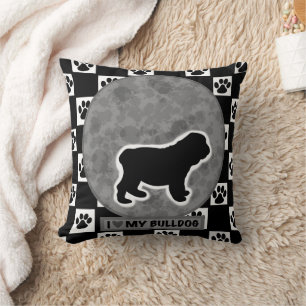 I Love My Bulldog  Cushion