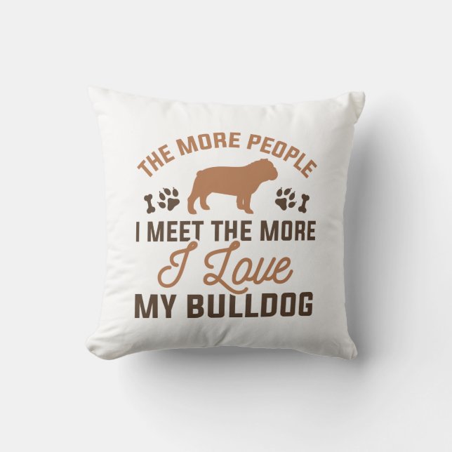 I Love My Bulldog Cushion (Front)