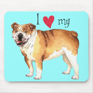 I Love my Bulldog Mouse Mat