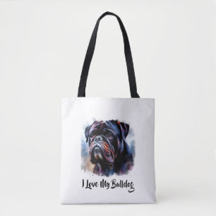 I Love My Bulldog Tote Bag