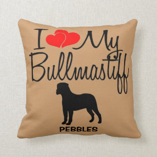 I Love My Bullmastiff Dog Breed Pillow