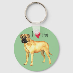 I Love my Bullmastiff Key Ring