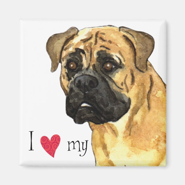 I Love my Bullmastiff Magnet (Front)