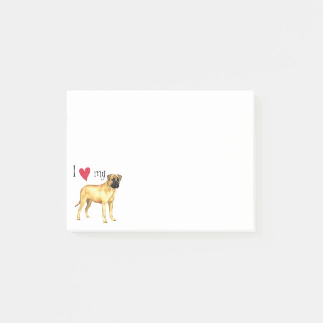 I Love my Bullmastiff Post-it Notes (Front)