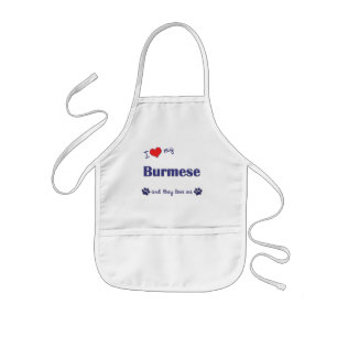 I Love My Burmese (Multiple Cats) Kids Apron