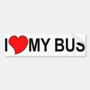 I Love My Bus Bumper Sticker