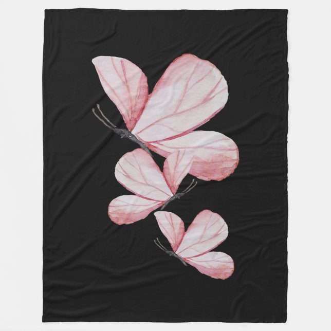 I Love My Butterfly Gifts Fleece Blanket (Front)