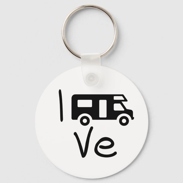 i love my camper. Ik hou van mijn camper. Vakantie Key Ring (Front)