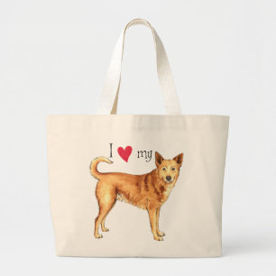 I Love my Canaan Dog Large Tote Bag