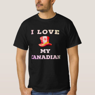 I love my Canadian Canada Hat Gift Quebec T-Shirt