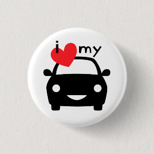 I love my car! 3 cm round badge
