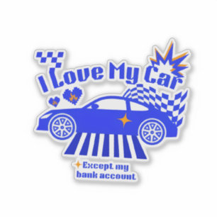 I Love My Car Except My Bank Account Funny Phrase