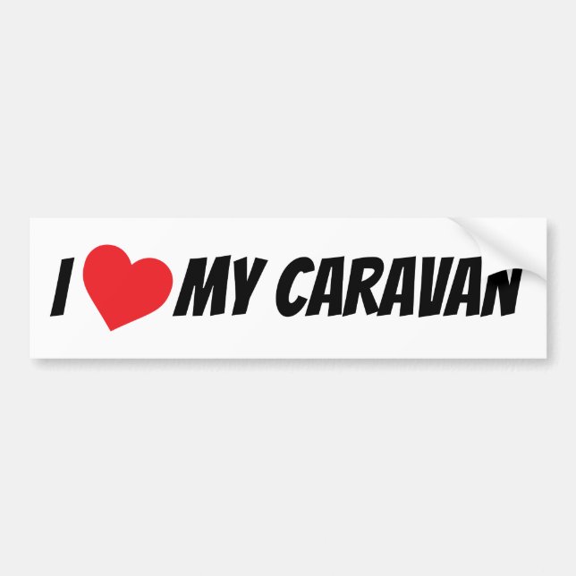 I Love My Caravan Big Red Love Heart Bumper Sticker (Front)