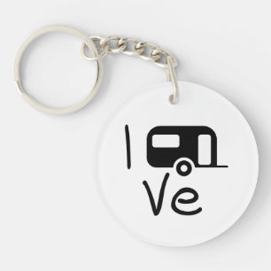 I love my caravan. I like camping. Holiday Key Ring