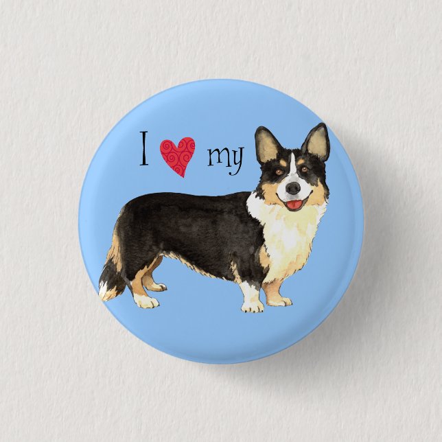 I Love my Cardigan Welsh Corgi 3 Cm Round Badge (Front)