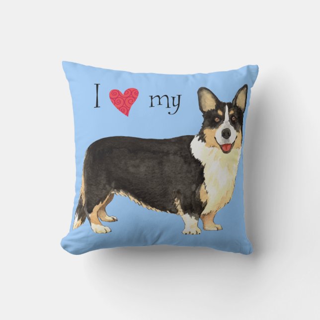 I Love my Cardigan Welsh Corgi Cushion (Front)