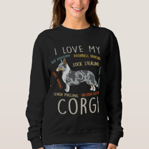 I Love My Cardigan Welsh Corgi Dog  Mom Dad Cute F Sweatshirt