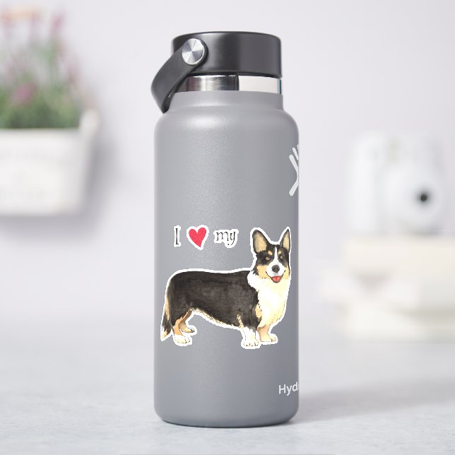 I Love my Cardigan Welsh Corgi Vinyl Sticker (HydroFlask)