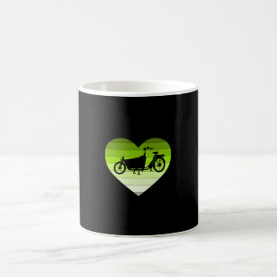 I Love My Cargo Bike- Green Retro Heart Coffee Mug