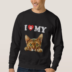 I Love My Cat Abyssinian Kitten Funny Cat Lover Mo Sweatshirt