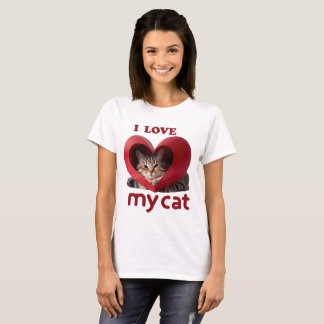 I Love My Cat Adorable Loved Desing T-Shirt