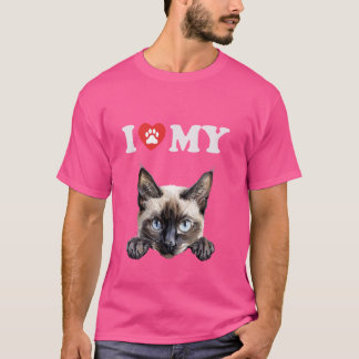 I Love My Cat Balinese Kitten Funny Cat Lover Mum T-Shirt