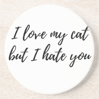 I Love My Cat - Black Coaster